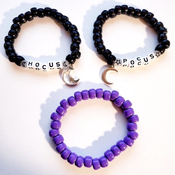 Handmade Halloween Hocus Pocus Glow in Dark Stacked Charm Kandi Bracelets - Picture 5 of 9